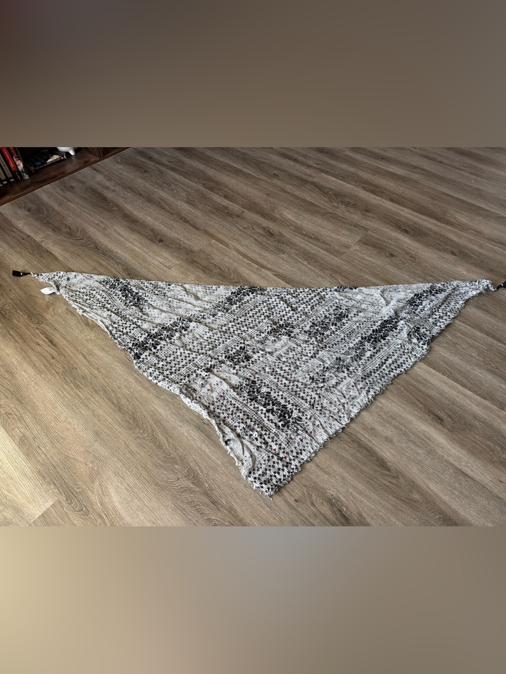 J Jill Handkerchief Scarf Black, White & Red Details